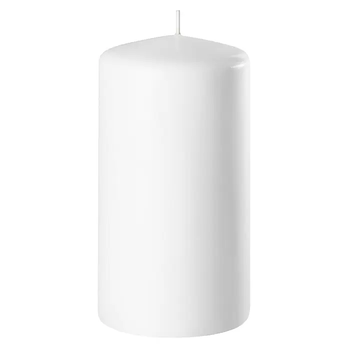 Stumpenkerze Safe - Ø x H: 7 x 13 cm, Weiß - Vorderansicht