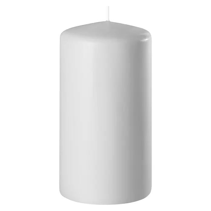 Stumpenkerze Safe - Ø x H: 7 x 10 cm, Silbergrau - Vorderansicht