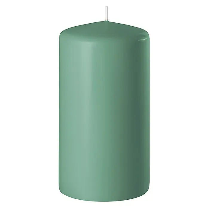 Stumpenkerze Safe - Ø x H: 7 x 13 cm, Smaragd - Vorderansicht