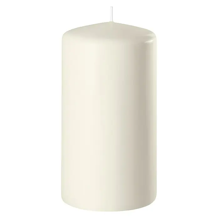 Stumpenkerze Safe - Ø x H: 7 x 10 cm, Wollweiß - Vorderansicht