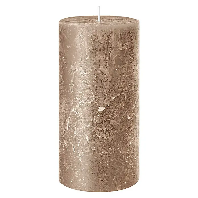 Stumpenkerze Rustic Safe - Ø x H: 7 x 11 cm, Stein - Vorderansicht