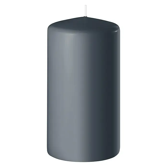 Stumpenkerze Safe - Ø x H: 6 x 10 cm, Anthrazit - Vorderansicht