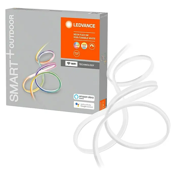 Ledvance Smart+ WiFi Smart-LED-Band Neon - Länge: 5 m, RGBW, IP44 - Diagonale Ansicht