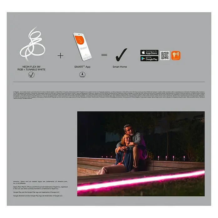 Ledvance Smart+ WiFi Tira LED inteligente Neon - Largo: 5 m, RGBW, IP44 - Vista trasera