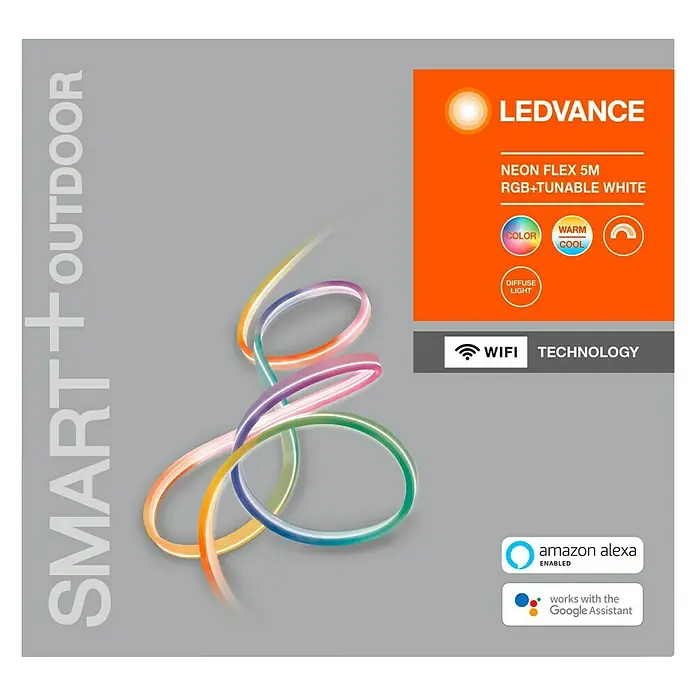 Ledvance Smart+ WiFi Smart-LED-Band Neon - Länge: 5 m, RGBW, IP44 - Vorderansicht