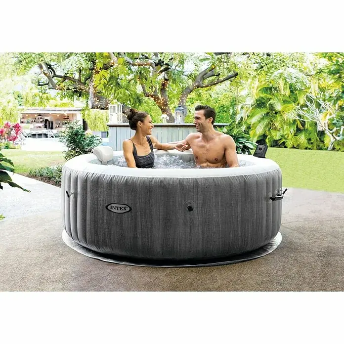 Intex Pure Spa Außen-Whirlpool Greywood Deluxe - Ø x H: 216 x 71 cm, 1.098 l, Geeignet für: 6 Erwachsene - Stimmungsaufnahme