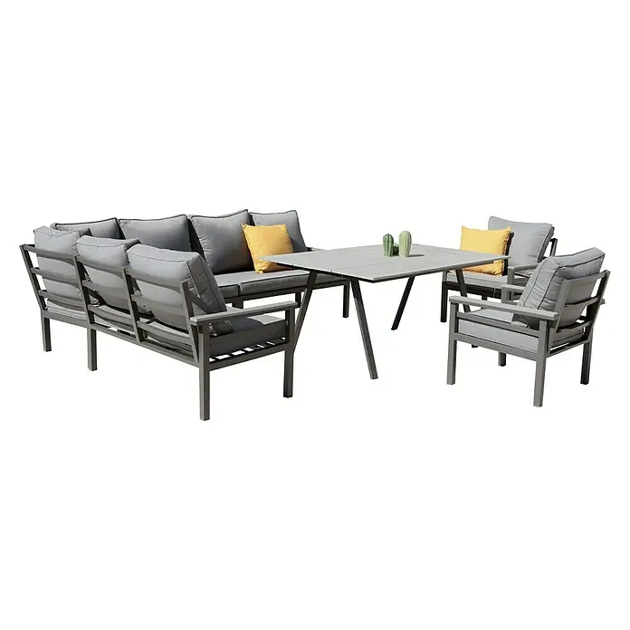 Conjunto de muebles Simona - 7 piezas, Gris oscuro - Vista angular