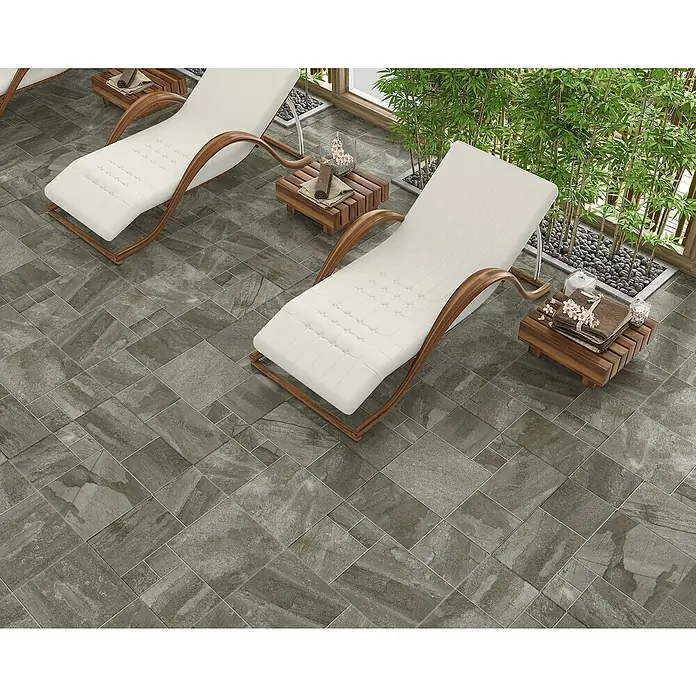 Pavimento porcelánico Stonemix - 60,5 x 60,5 cm, Gris, Rústico - Foto ambiente