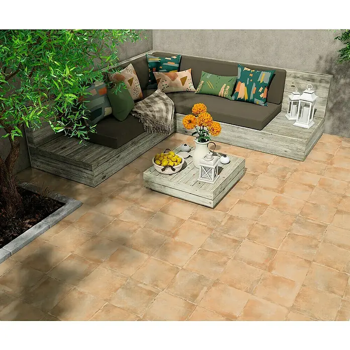 Pavimento porcelánico Olvera - 33,3 x 33,3 cm, Cotto, Rústico - Foto ambiente