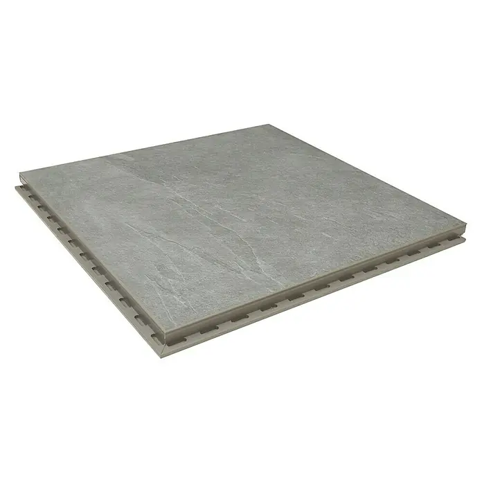 Feinsteinzeugfliese Click & Go Ardesia - 60 x 60 cm, Grau - Diagonale Ansicht
