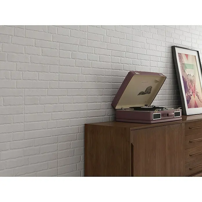 Revestimiento cerámico Brickwork - 33 x 55 cm, Blanco, Mate - Foto ambiente