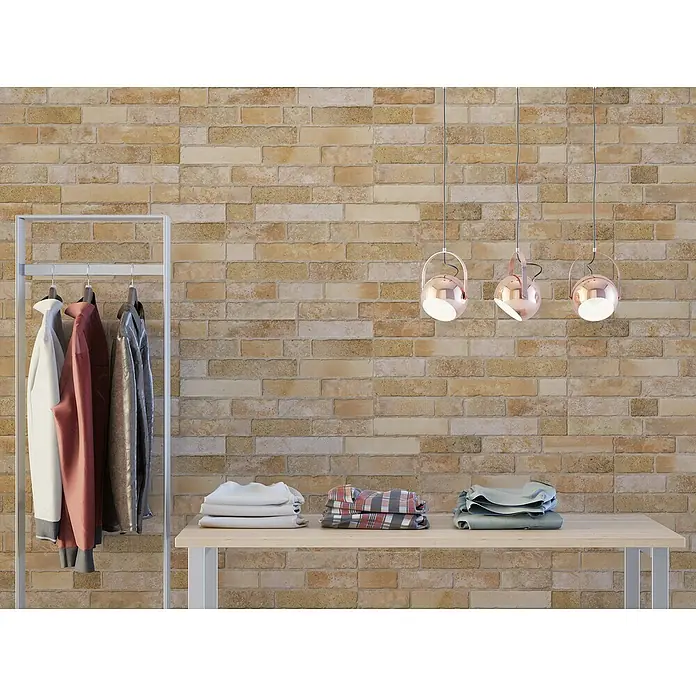 Revestimiento cerámico Brickwork - 33 x 55 cm, Beige, Mate - Foto ambiente