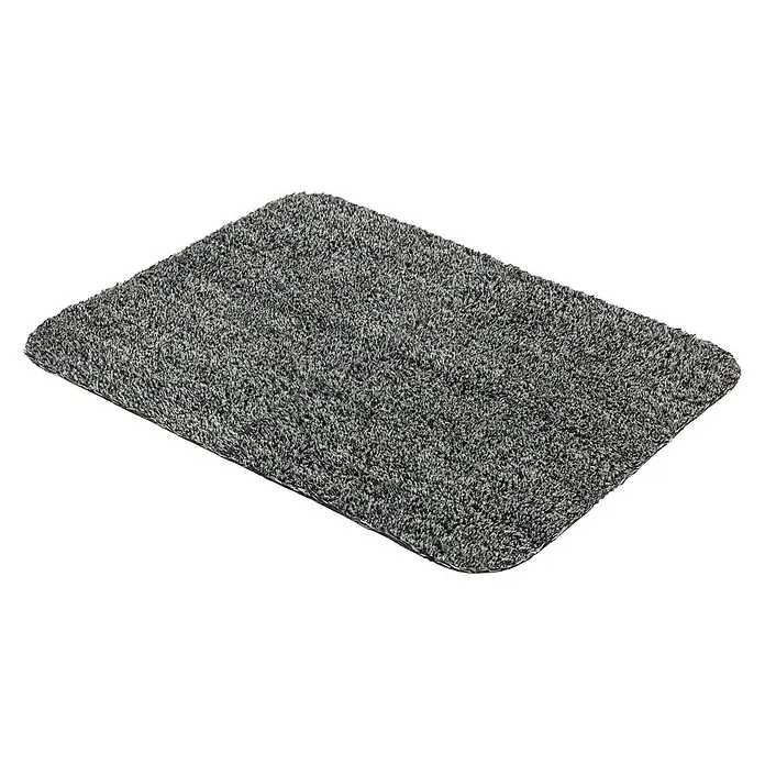 Astra Fußmatte Entra Saugaktiv - Uni, Anthrazit, 75 x 130 cm, Material Nutzschicht: 100 % Baumwolle - Diagonale Ansicht