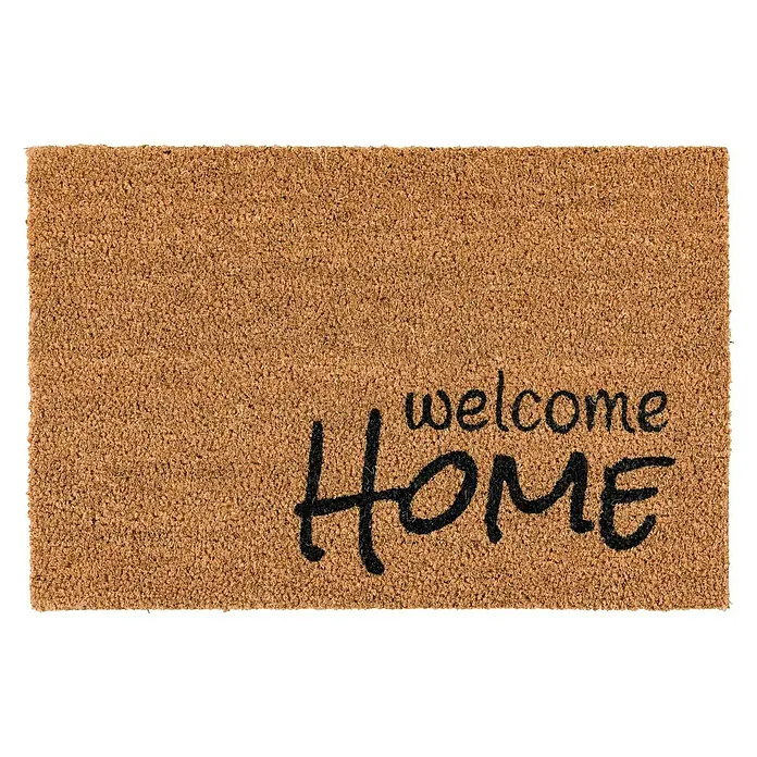 Astra Kokosfußmatte Coco Smart - Welcome Home, Kokosbraun/Schwarz, 60 x 40 cm - Draufsicht