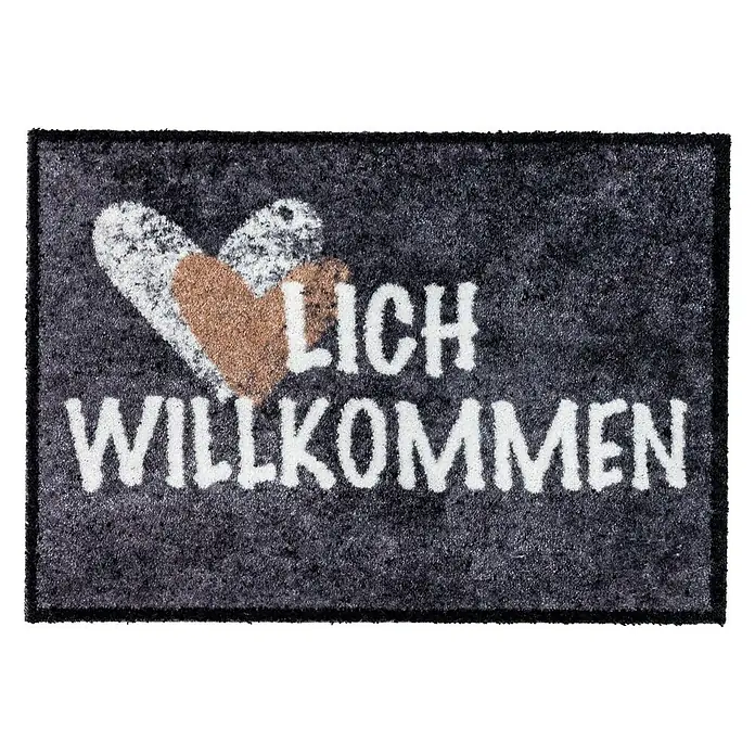 Astra Sauberlaufmatte Pure & Soft - L x B: 50 x 70 cm, Herzlich willkommen - Draufsicht