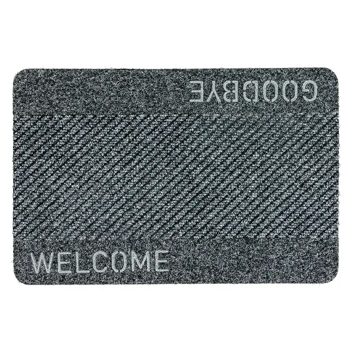 Astra Flocky Color Türmatte - Welcome, Grau/Bedruckt, 60 x 40 cm, 100% Polypropylen - Draufsicht