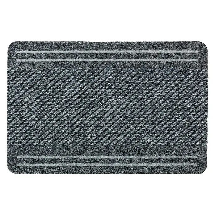 Astra Flocky Color Türmatte - Streifen, Grau/Bedruckt, 60 x 40 cm, 100% Polypropylen - Draufsicht