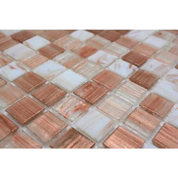Mozaïektegel Vierkant Mix GM GS 101188 - 32,7 x 30,5 cm, Beige/Bruin/Wit, Mat - Close-up