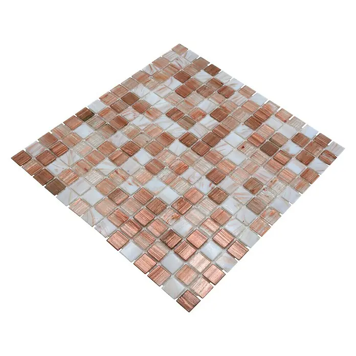 Mozaïektegel Vierkant Mix GM GS 101188 - 32,7 x 30,5 cm, Beige/Bruin/Wit, Mat - Diagonaal zicht