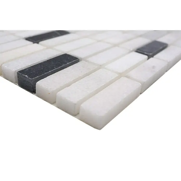 Mozaïektegel stroken Kolonie XNT 42828 - 30,5 x 30,5 cm, Wit, Mat - Close-up
