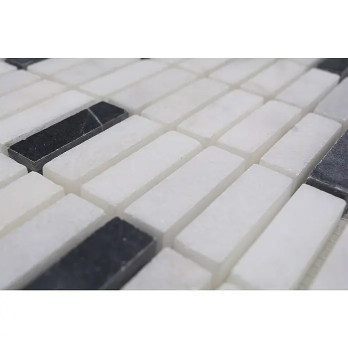 Mozaïektegel stroken Kolonie XNT 42828 - 30,5 x 30,5 cm, Wit, Mat - Close-up