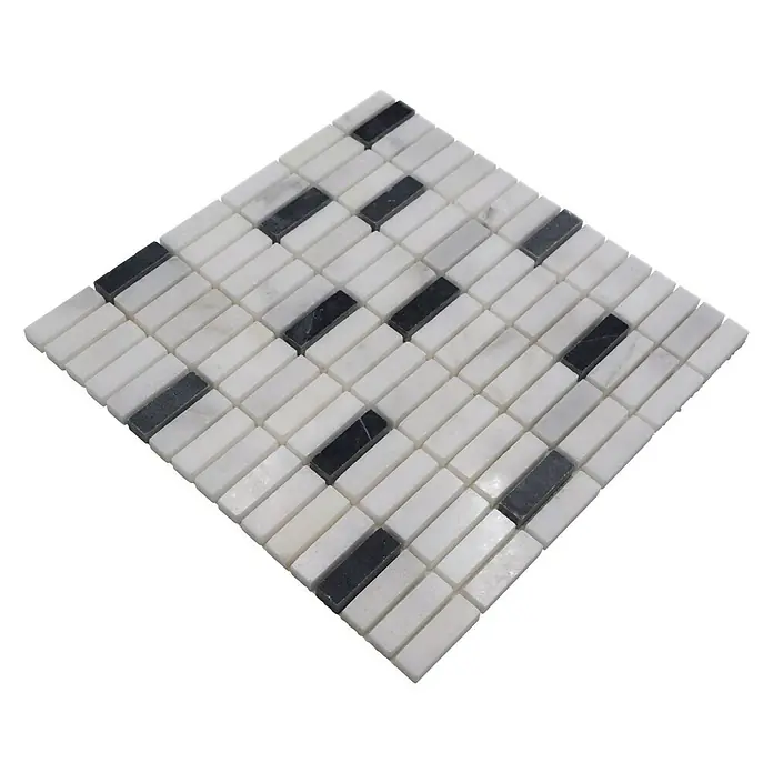 Mozaïektegel stroken Kolonie XNT 42828 - 30,5 x 30,5 cm, Wit, Mat - Diagonaal zicht