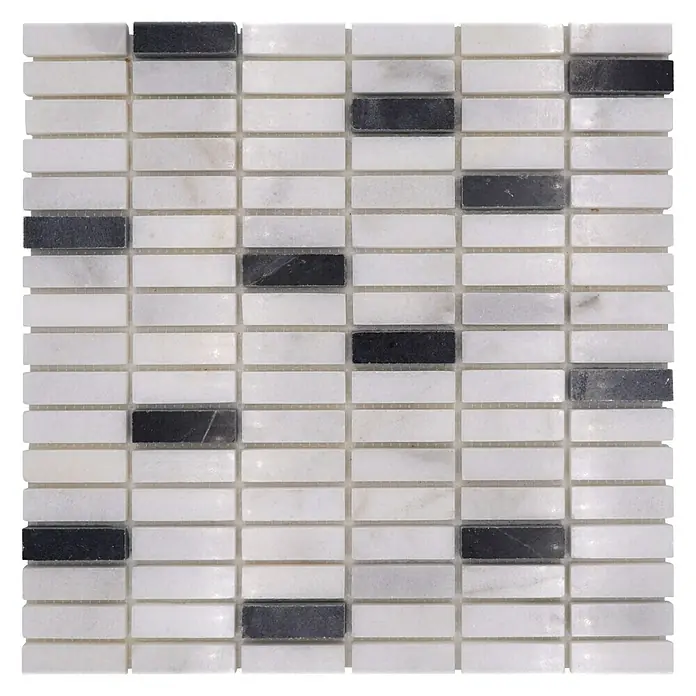 Mozaïektegel stroken Kolonie XNT 42828 - 30,5 x 30,5 cm, Wit, Mat - Bovenaanzicht