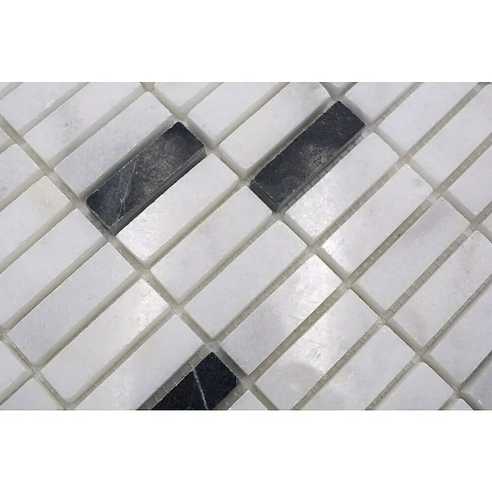Mozaïektegel stroken Kolonie XNT 42828 - 30,5 x 30,5 cm, Wit, Mat - Close-up