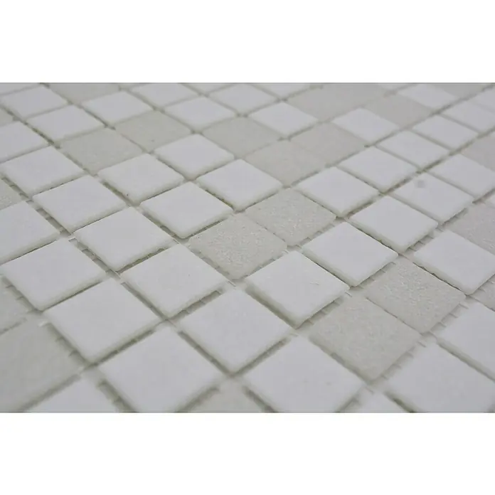 Mozaïektegel Vierkant Mix GM A 112 - 32,7 x 30,5 cm, Wit, Mat - Close-up