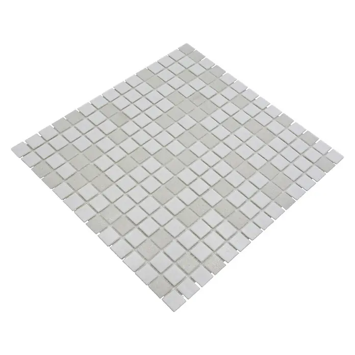 Mozaïektegel Vierkant Mix GM A 112 - 32,7 x 30,5 cm, Wit, Mat - Diagonaal zicht