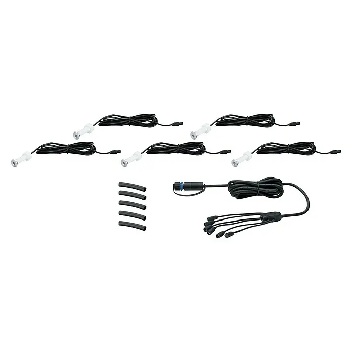 Paulmann Plug & Shine LED-Gartenspot-Set MicroPen II - 5 x 0,22 W, 24 V, IP67, Ø x H: 15 x 15 mm - Vorderansicht
