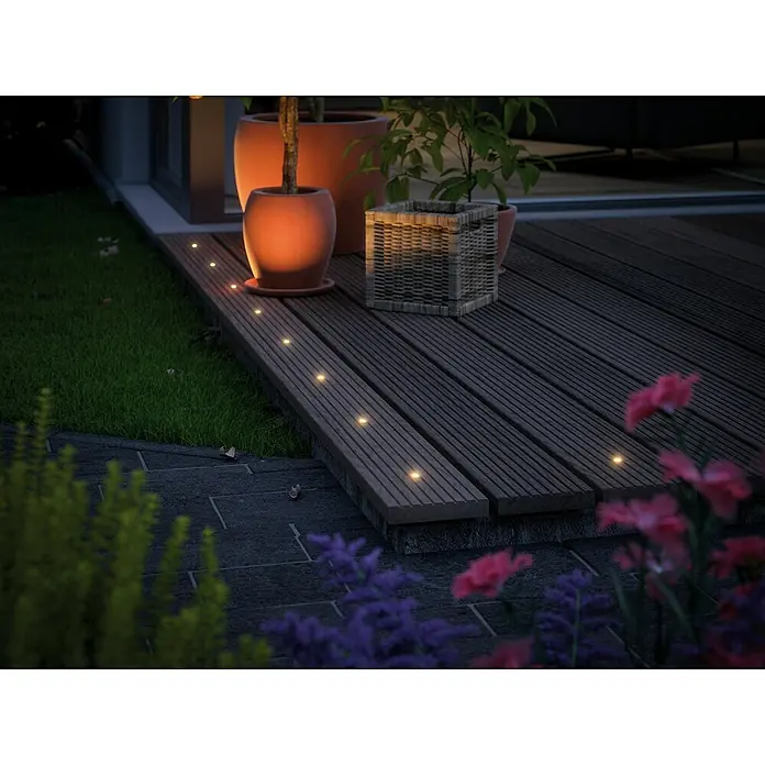 Paulmann Plug & Shine LED-Gartenspot-Set MicroPen II - 5 x 0,22 W, 24 V, IP67, Ø x H: 15 x 15 mm - Stimmungsaufnahme