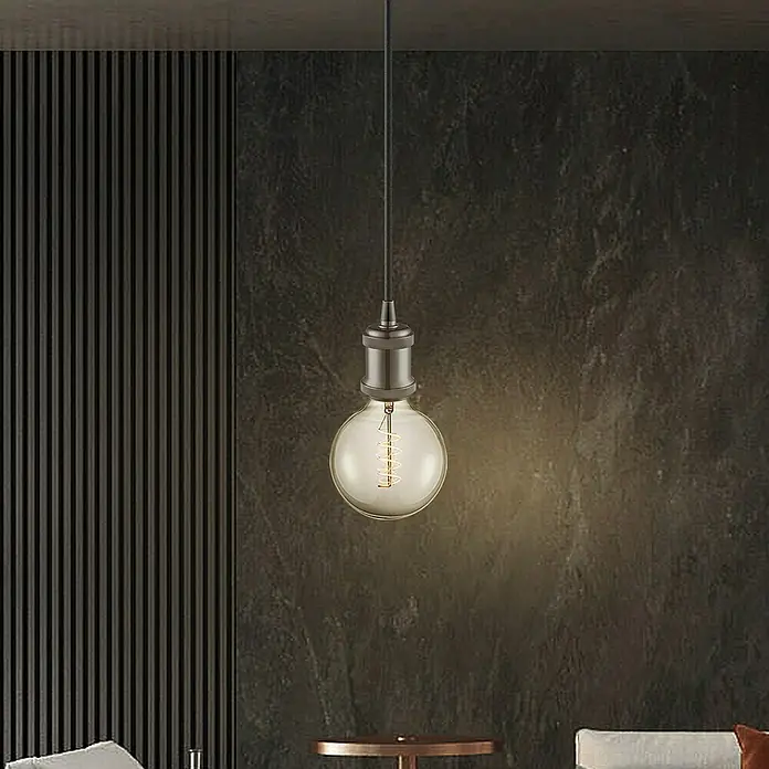 Home Sweet Home Lampenfassung Perle - E27, Farbe: Schwarz, Metall - Stimmungsaufnahme
