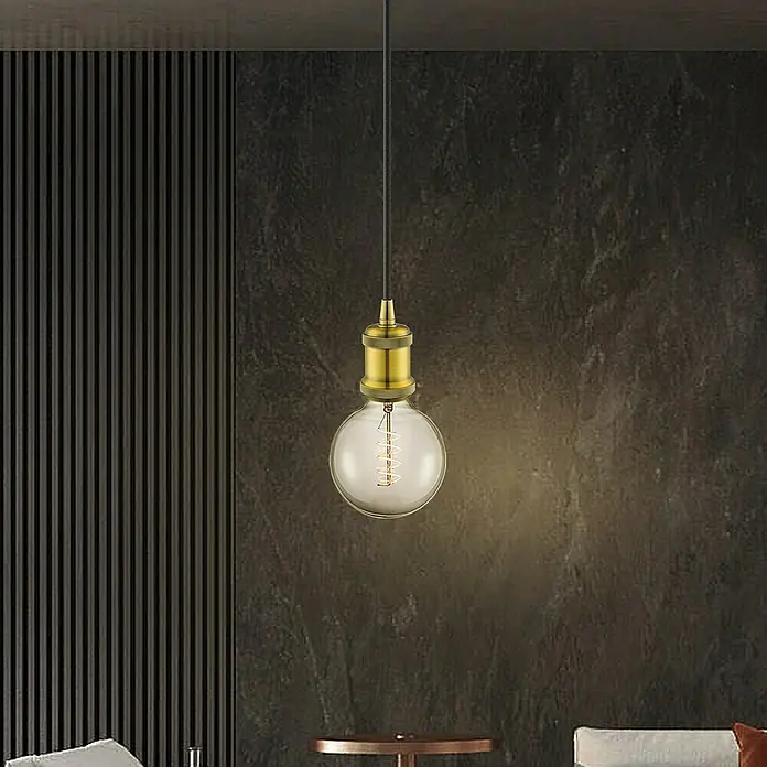 Home Sweet Home Lampfitting - E27, Kleur: Messing, Metaal - Sfeeropname