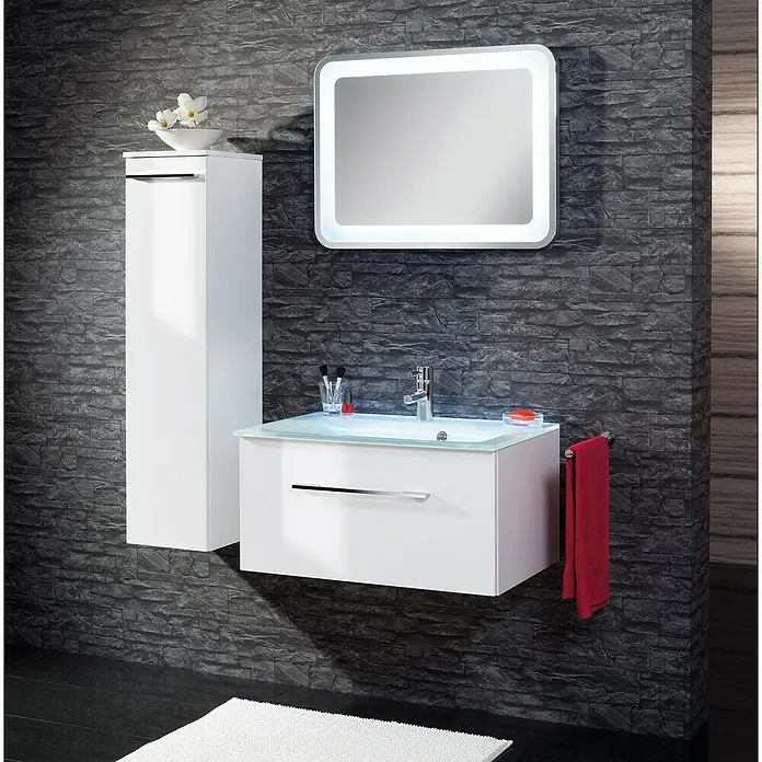 Camargue Stella Einbauwaschbecken - 80 x 50,1 cm, Glas, Weiß - Stimmungsaufnahme
