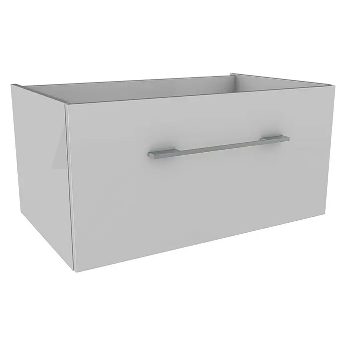 Camargue Stella Waschtischunterschrank - 79,4 x 48,9 x 39 cm, 1 Schubkasten, Mit Beleuchtung, Weiß - Diagonale Ansicht