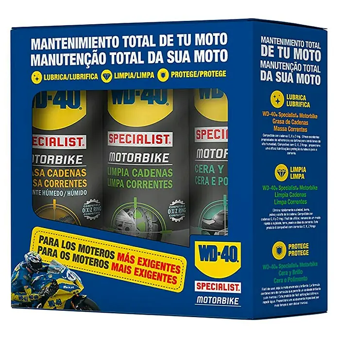 WD-40 Specialist Motorbike Set de limpieza para motocicletas - 1,2 l - Vista angular