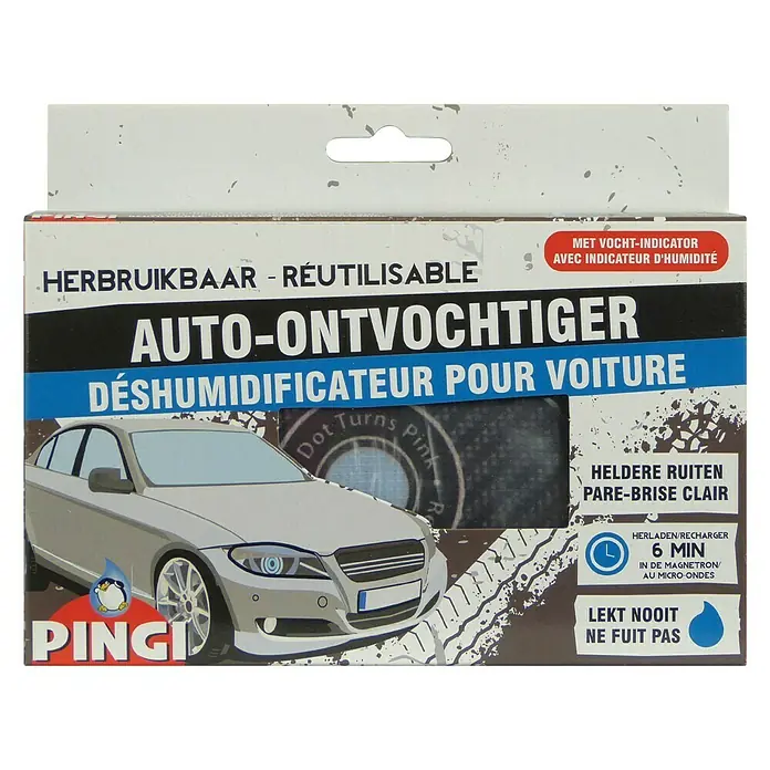 Pingi Auto-ontvochtiger 300 gr - Geschikt voor: Hoge luchtvochtigheid - Vooraanzicht