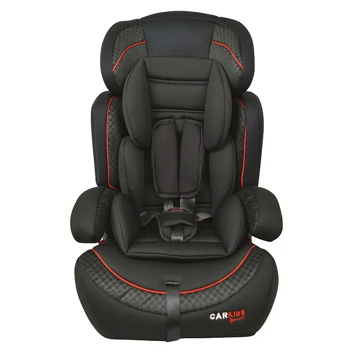 Carkids Autozitje Zwart/Rood Groep 1/2/3 - Zwart/Rood - Vooraanzicht