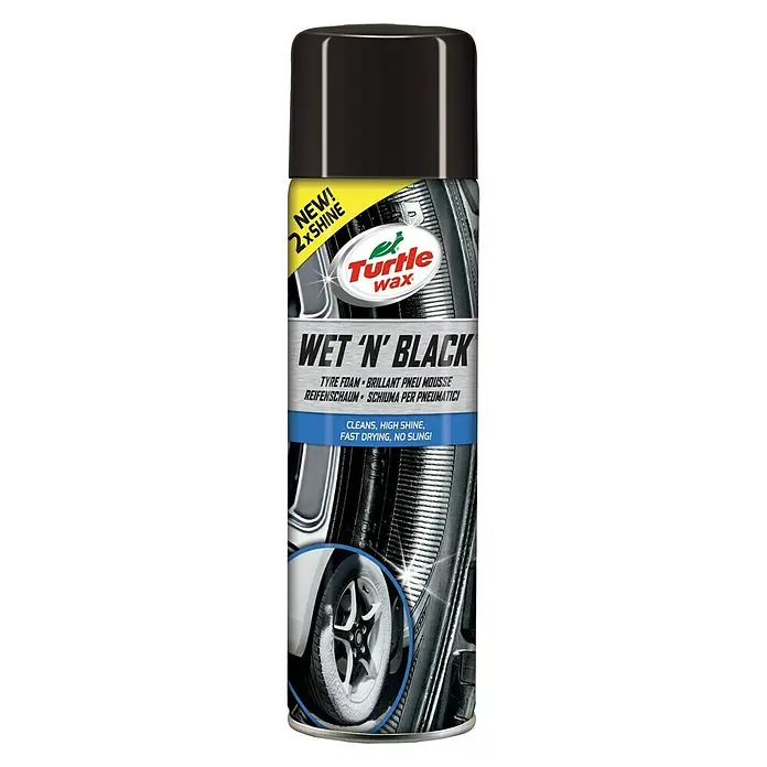 Turtle Wax Autoreiniger en was Wet N Black Banden Foam - 500 ml, Spuitbus - Vooraanzicht