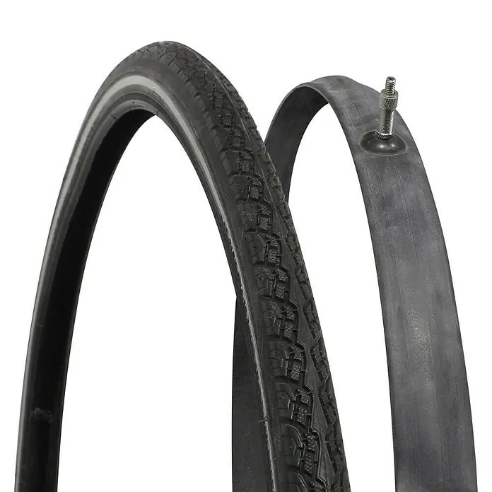 Dresco Buitenband + Binnenband Fiets 28X1 5/8 X 1 3/8 - 28″, 37-622, Zwart - Close-up