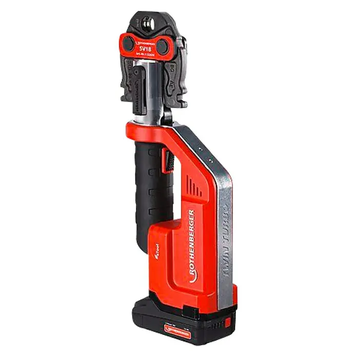 Rothenberger Prensadora Romax Compact Twin Turbo - Diámetro de tubo: 16/20/25/32 mm - Vista angular