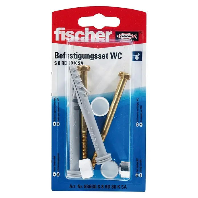 Fischer Bevestigingsset voor toiletten S 8 RD 80 K SA - Geschikt voor: Toiletten - Bovenaanzicht