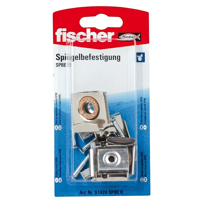 Fischer Bevestigingsset voor spiegels SPBE K - Staal - Bovenaanzicht