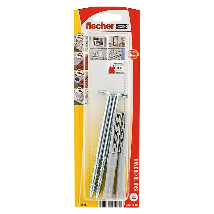 Fischer Constructieplug - Ø x l: 10 x 100 mm, Staal, Inhoud: 2 stk. - Bovenaanzicht