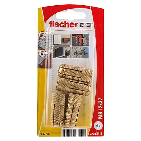 Fischer  Messingplug MS 12 x 37 K NV