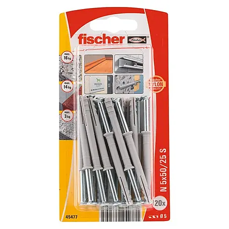 Fischer  Spijkerpluggen N 5 x 50/25 S K NV