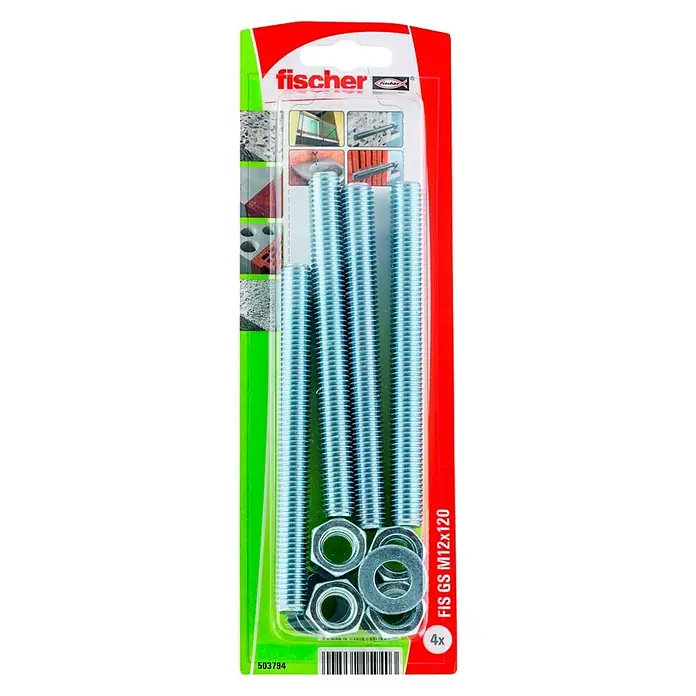 Fischer Draadstang FIS GS M12 x 120 K NV - Ø x l: 12 x 120 mm, 4 stk. - Bovenaanzicht
