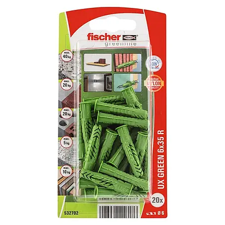 Fischer  Universeelpluggen UX Green 6 x 35 R K NV