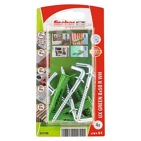 Fischer  Universeelpluggen UX Green 8 x 50 R WH K NV